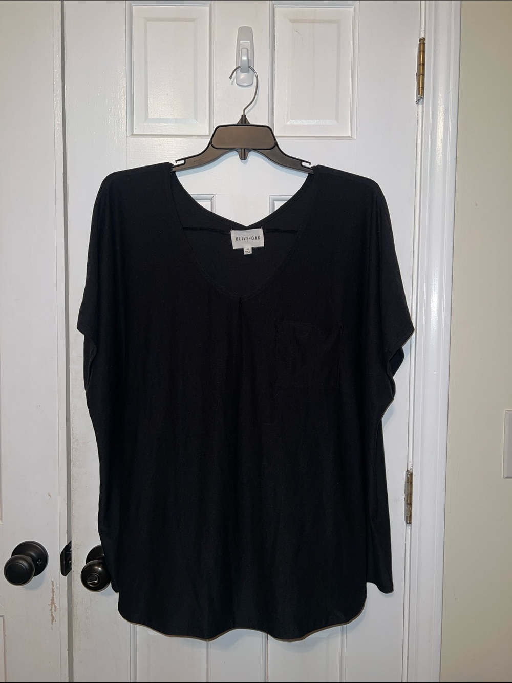 Olive & Oak Black V-Neck Pocket Tee